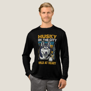 T-shirt En Tri-matière Husky Dans La Ville Sauvage Au Coeur Amoureux des