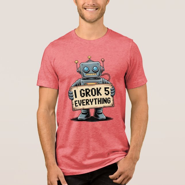 T-shirt En Tri-matière I Grok 5 Tout - Fantaisie Geek Robot (Recto)