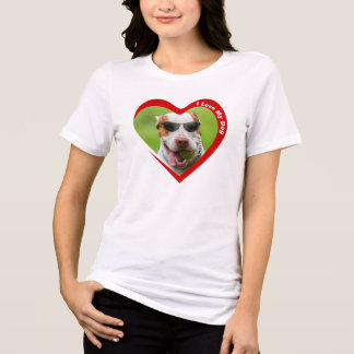 T-shirt En Tri-matière I Love My Dog Heart Photo