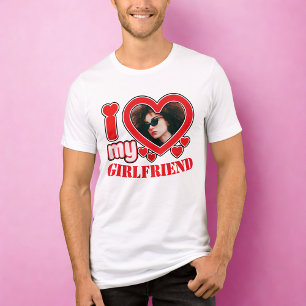T-shirt En Tri-matière I Love My Girlfriend Photo Texte personnalisé