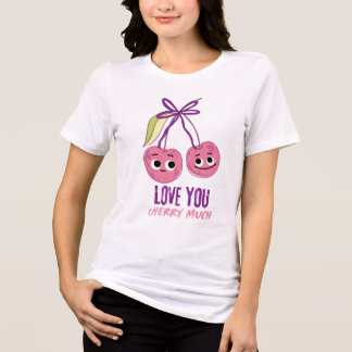 T-SHIRT  EN TRI-MATIÈRE I LOVE YOU CHERRY MUCH