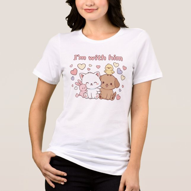 T-shirt En Tri-matière I’m with Him – Matching Valentine’s Day Couple (Recto)