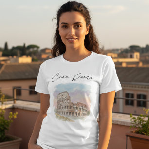 T-shirt En Tri-matière Illustration aquarelle du Colisée Rome