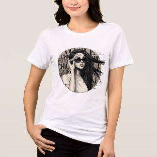T-shirt En Tri-matière Illustration de femme chic de luxe aux cheveux déc