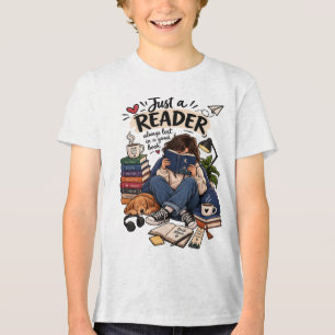 T-shirt En Tri-matière Illustration de lecteur de livre cosy