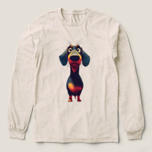 T-shirt En Tri-matière Illustration de personnage de teckel fantaisiste