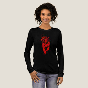 T-shirt En Tri-matière Illustration de Tigre Rouge – Art Animalier Graphi