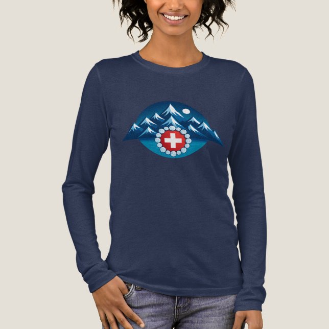 T-shirt En Tri-matière Illustration des Alpes suisses (Recto)