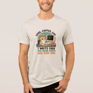 T-shirt En Tri-matière Illustration d'humour de programmeur de chat de ca