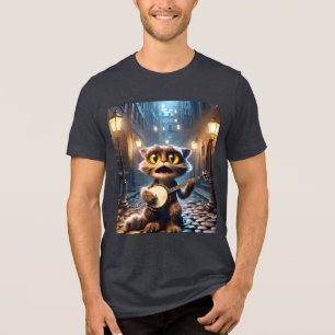T-shirt En Tri-matière Imaginaire Cute Chat Jouer Banjo
