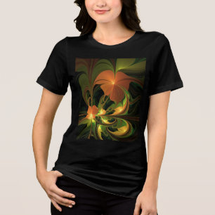 T-shirt En Tri-matière Imaginaire Plante Abstrait rouille verte Brown fra