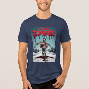 T-shirt En Tri-matière Incroyable Noël drôle Chasseur de Zombie Noël
