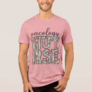 T-shirt En Tri-matière Infirmière en oncologie Floral Vintage