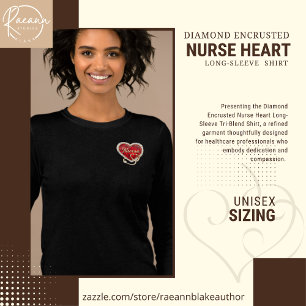 T-shirt En Tri-matière Infirmière Encrustée de Diamants Manches Longues