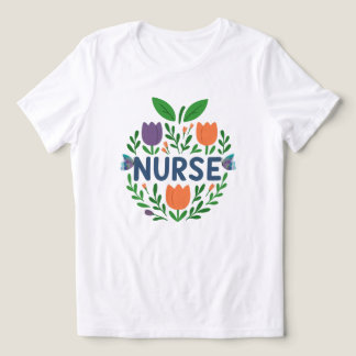 T-shirt En Tri-matière Infirmière Floral Tulip Design