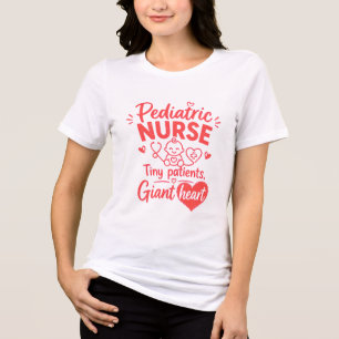 T-shirt En Tri-matière Infirmière Pédiatrique Petits Patients Cœur Géant