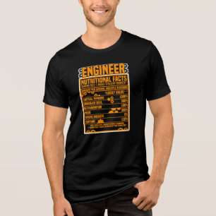 T-shirt En Tri-matière Ingénieur Faits nutritionnels Drôle Typographie