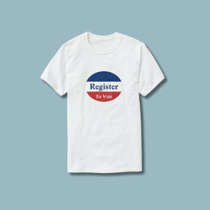 T-shirt En Tri-matière Inscrivez-vous pour voter rouge blanc et bleu