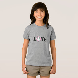 T-shirt En Tri-matière Inspirationnel Pink Love Coeurs de paix