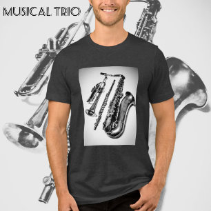 T-shirt En Tri-matière Instruments de musique Trumpet Flure Saxophone