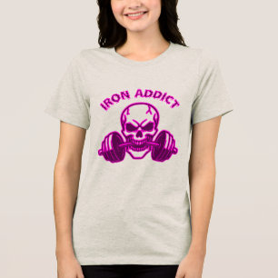 T-shirt En Tri-matière Iron Addict - Skull Bodybuilding and Weightlifting