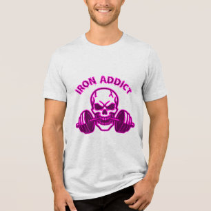 T-shirt En Tri-matière Iron Addict - Skull Bodybuilding and Weightlifting