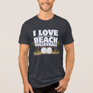 T-shirt En Tri-matière J'adore (regarder le) volley-ball de plage féminin