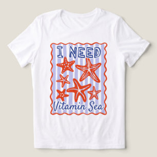 T-shirt En Tri-matière J'ai besoin de vitamine mer étoile de mer plage