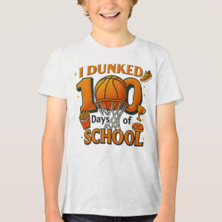 T-shirt En Tri-matière J'ai dunké 100 jours d'école élève de basket-ball