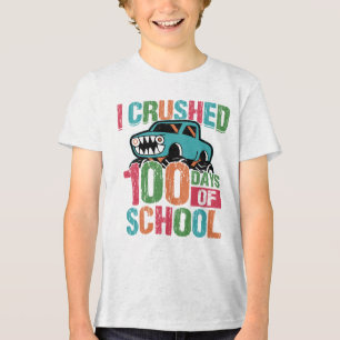 T-shirt En Tri-matière J'ai Écrasé 100 Jours de Camion Monstre de l'École