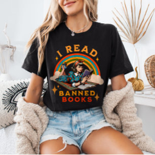 T-shirt En Tri-matière J'Ai Lu Des Livres Interdits Lecture Rainbow Retro