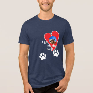 T-shirt En Tri-matière J'ai mon chien ici ! Photo personnalisée - foncé