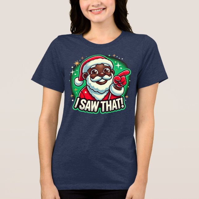T-shirt En Tri-matière J'Ai Vu Ça" Black Père Noël (Recto)