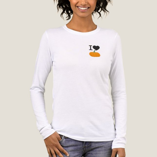 T-shirt En Tri-matière J'aime Halloween avec le design citrouille (Recto)