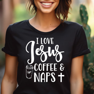 T-shirt En Tri-matière J'aime le café Jésus et les siestes