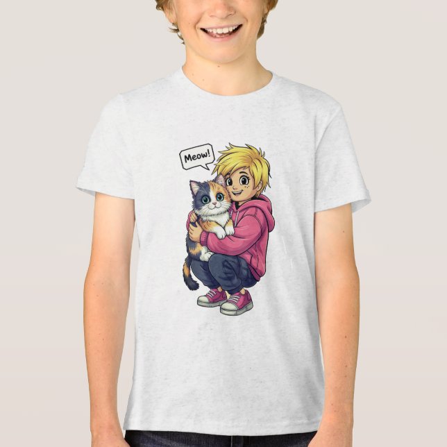 T-shirt En Tri-matière J'aime le chat (Recto)