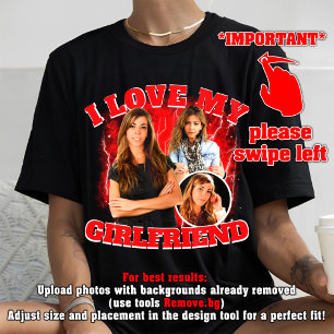 T-shirt En Tri-matière j'aime ma petite amie personnalisée cadeau de la S