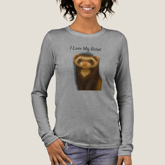 T-shirt En Tri-matière J'aime mon furet (Recto)
