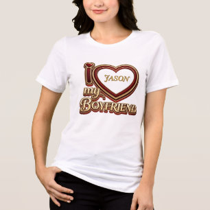 T-shirt En Tri-matière J'aime mon petit ami sur mesure