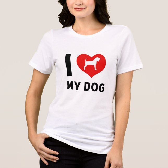 T-shirt En Tri-matière J'Aime Mon T-shirt Chien (Recto)