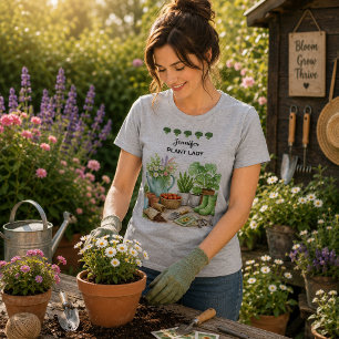 T-shirt En Tri-matière Jardin personnalisé mignon de Plant Lady