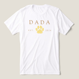 T-shirt En Tri-matière Jaune Dada En vichy Chiot Empreinte de patte Anniv