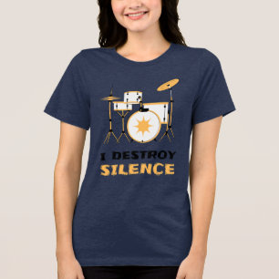 T-shirt En Tri-matière Je Détruis le Silence Batteur Drôle