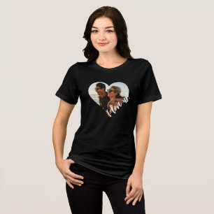 T-shirt En Tri-matière Je nous aime Script Heart Photo