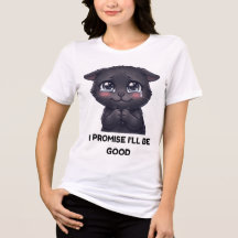 Je Promets d'être Sage Mignon Chat Noir en Larmes
