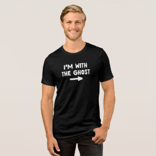 T-shirt En Tri-matière Je suis avec l'Halloween fantôme