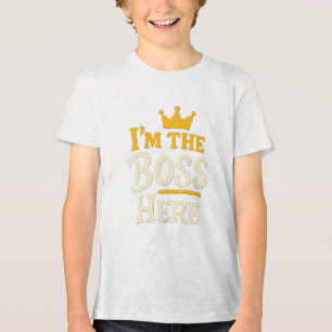 T-shirt En Tri-matière Je suis le patron ici - Drôle Couronne