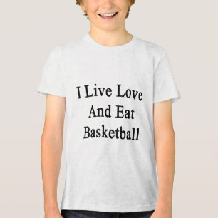 T-shirt En Tri-matière Je Vis Amour Et Mange Basket-Ball