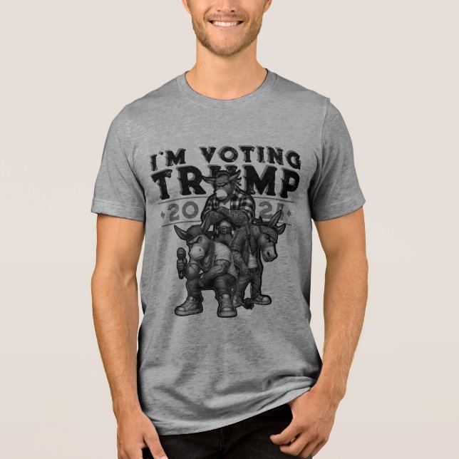 T-SHIRT  EN TRI-MATIÈRE JE VOTE TRUMP 2024 (Recto)