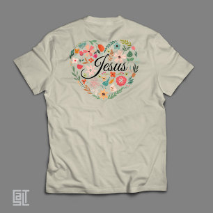 T-shirt En Tri-matière Jésus Boho Motif Chrétien Inspirant sur le Cœur